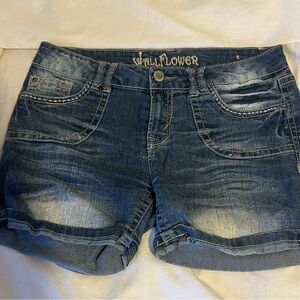 Wallflower Women's Dark Blue Jean Shorts